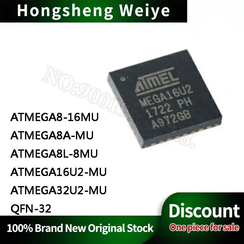 2Pcs New ATMEGA8-16MU 8A-MU 8L-8MU 16U2-MU 32U2-MU QFN-32 IC Chip In Stock DISCOUNT Sell