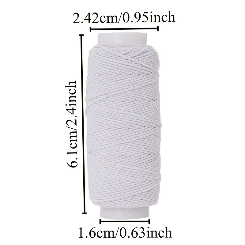 20m Black White  Elastic Thread 0.6mm Elastic Rope Very Fine High Elastic Sewing Machine Bottom Line DIY Clothing Binding Line