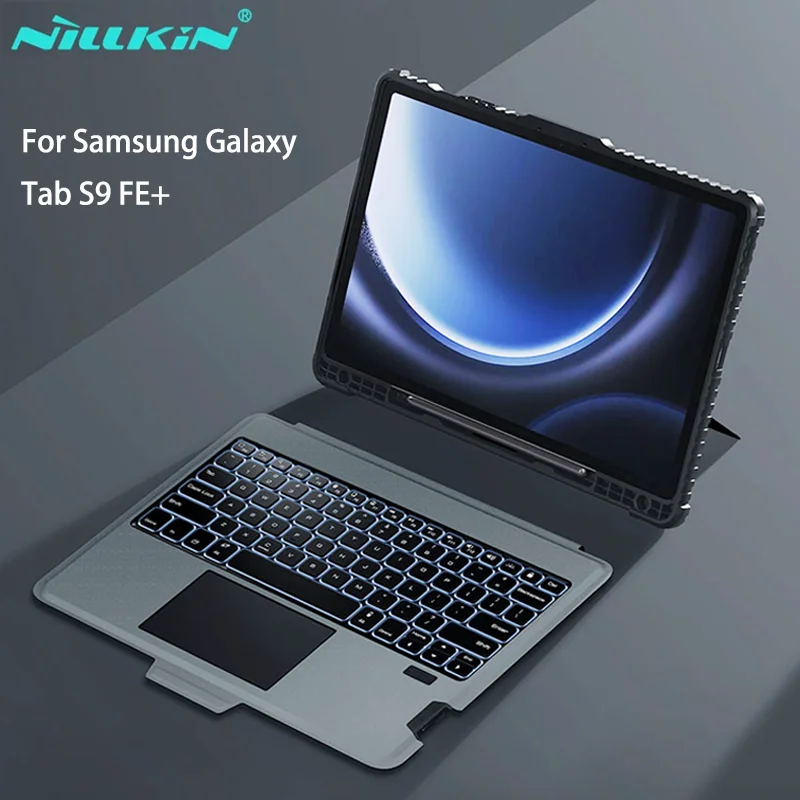 NILLKIN For Samsung Galaxy Tab S9 FE+ Case Bluetooth Magic Backlight Keyboard Case For Samsung Tab S9 Plus/Tab S8+ Smart Cover