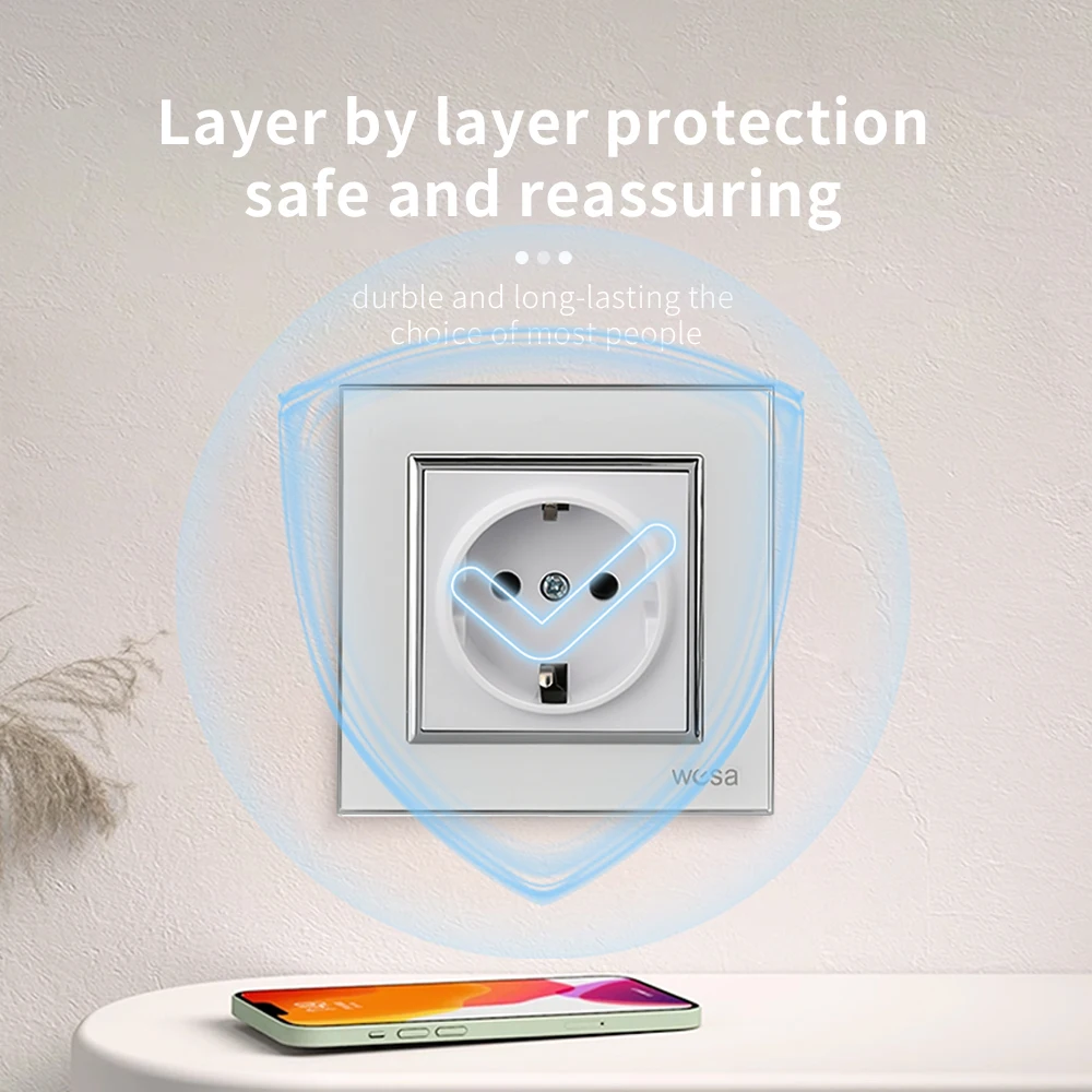 الأبيض مع لوحة الاكريليك الأرضية الاتحاد الأوروبي القياسية 250 فولت مآخذ الطاقة المقابس المقبس الكلاسيكية لهب الجدار جزءا لا يتجزأ من مقبس التيار المتردد 250 فولت