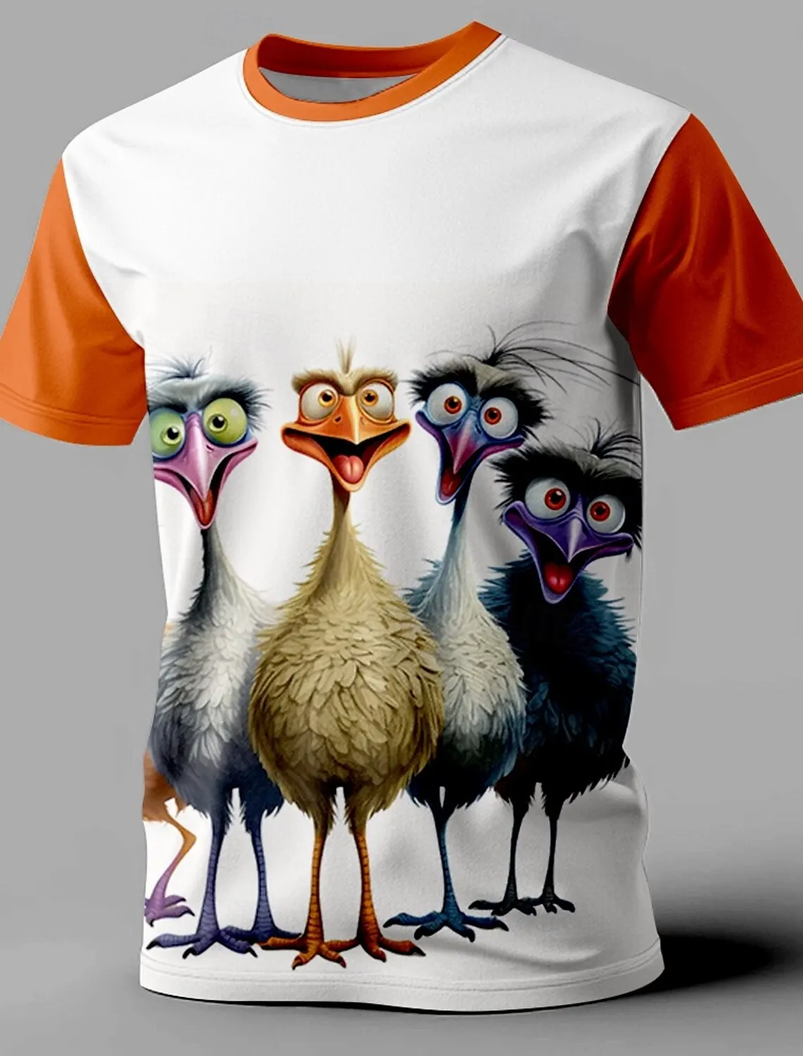 New Animal Funny Retro Casual Man Printed T-shirt Street Casual Kids T-shirt Short-sleeved Round Neck Spring And Summer Clothing