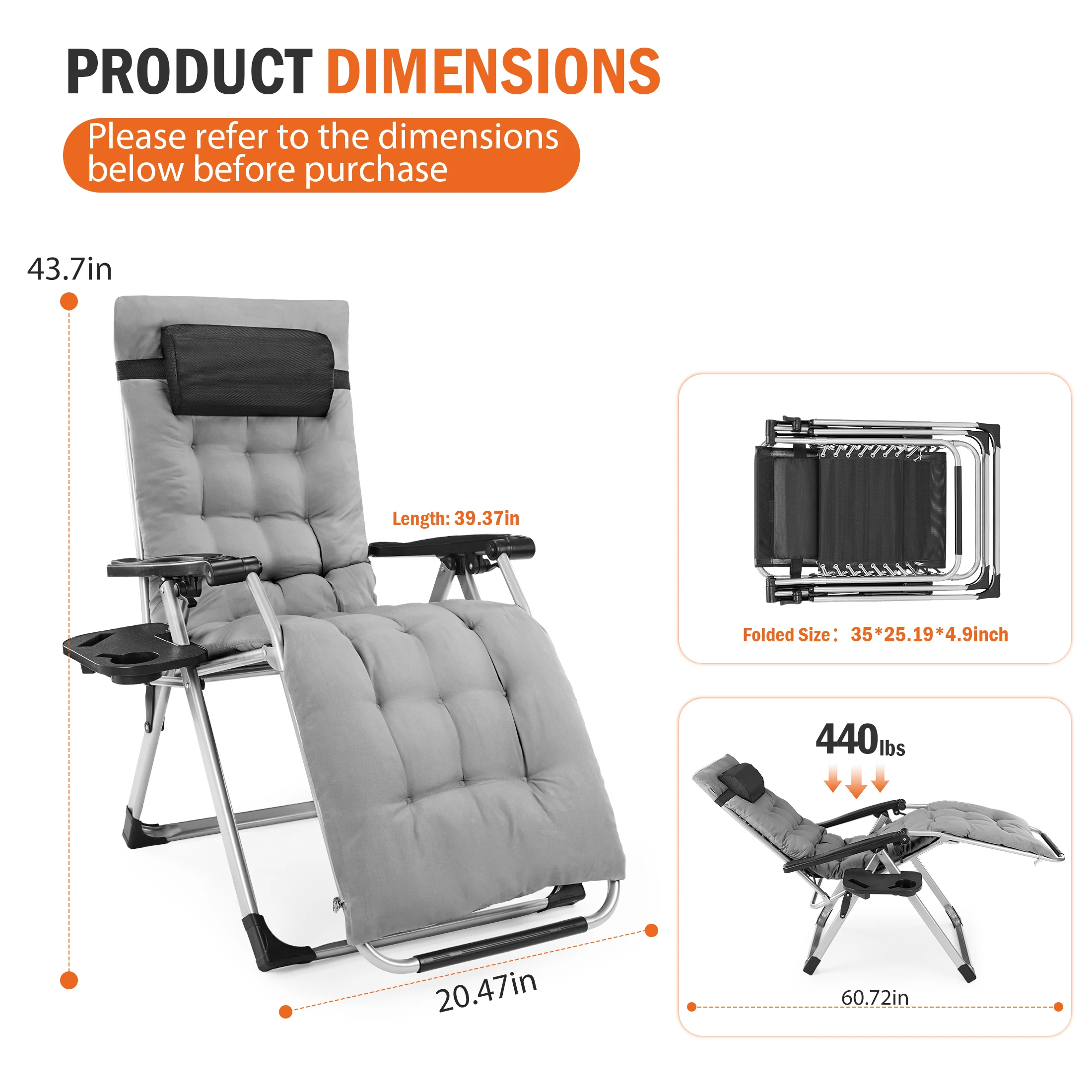Reclining chair with cushion