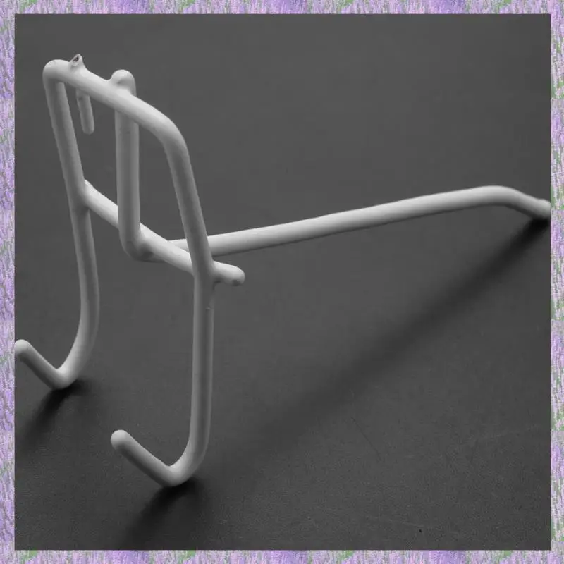 

A63K-60 Pcs 3.9Inch Long White Metal Store Grid Wall Bracket Display Hooks