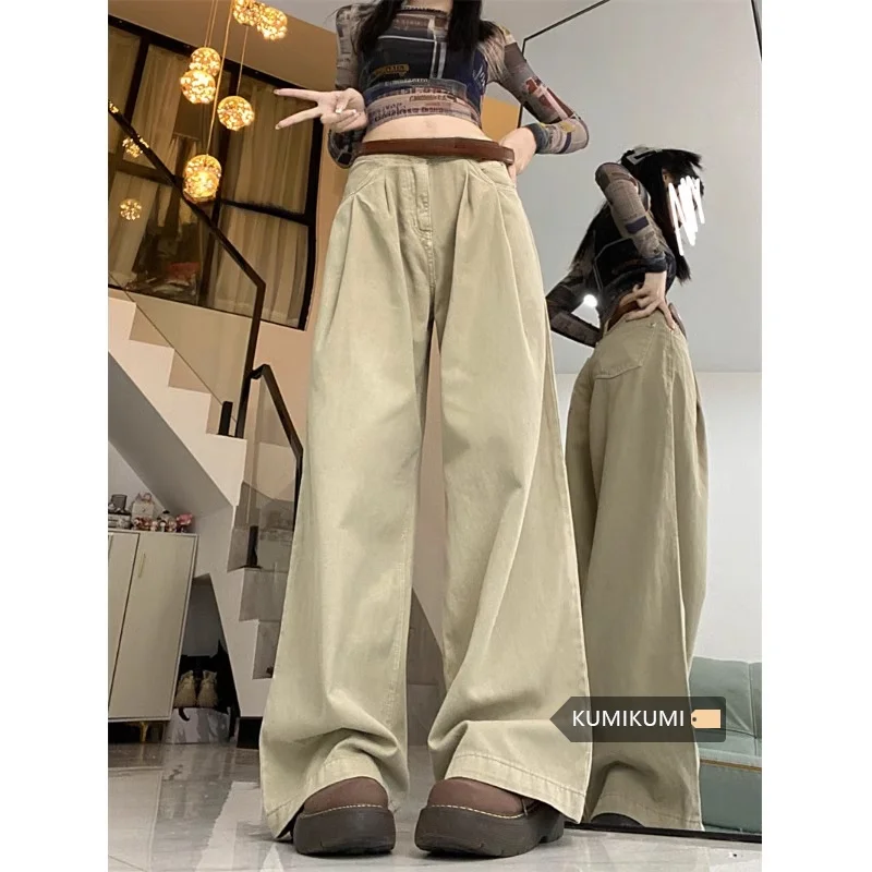 

High Waist Straight Leg Men's Jeans Casual Vintage American Sle 300 Pou Large Size Floor Length Pants Breathable Youthful