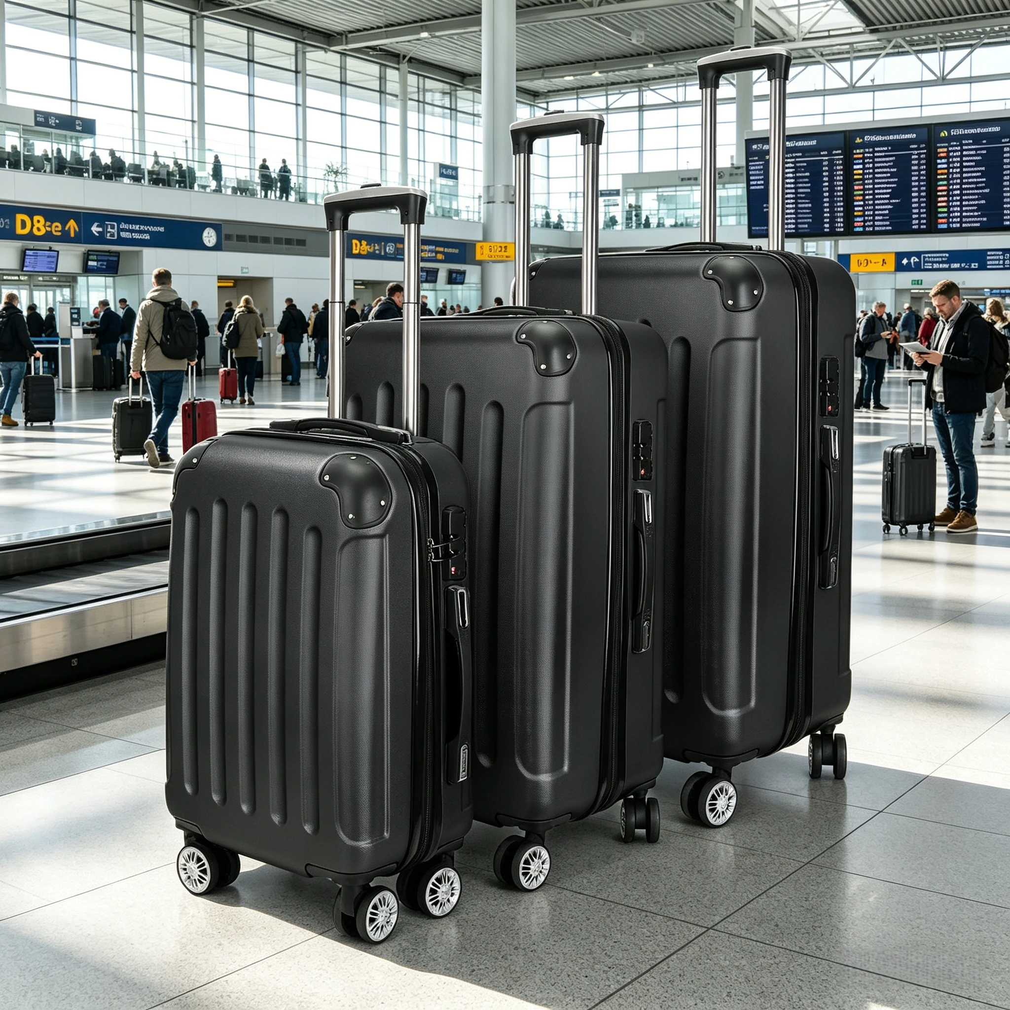 Ensemble de bagages Anajqaqia, 3 pièces 21/24/28 pouces, surface rigide en ABS