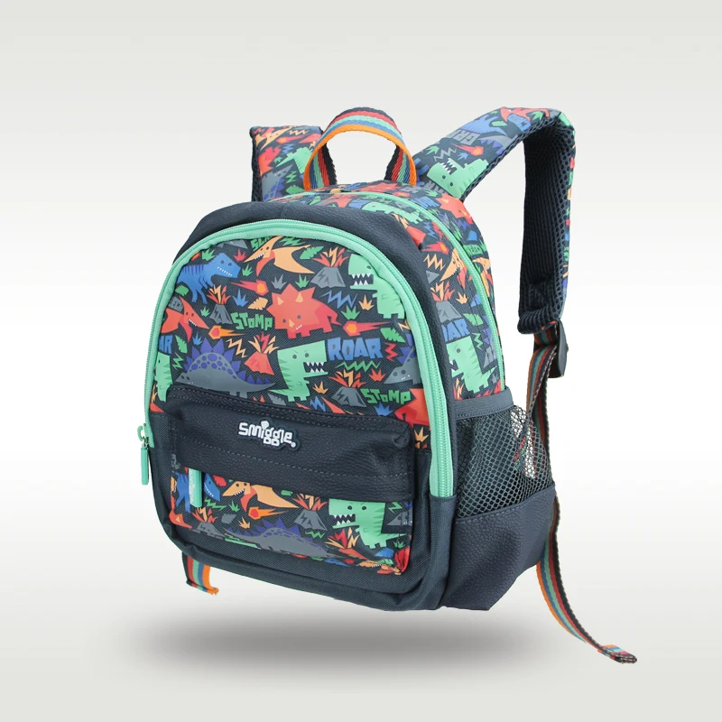 Australia original Smiggle hot-selling schoolbag cool dark blue dinosaur schoolbag kindergarten backpack 11 inches