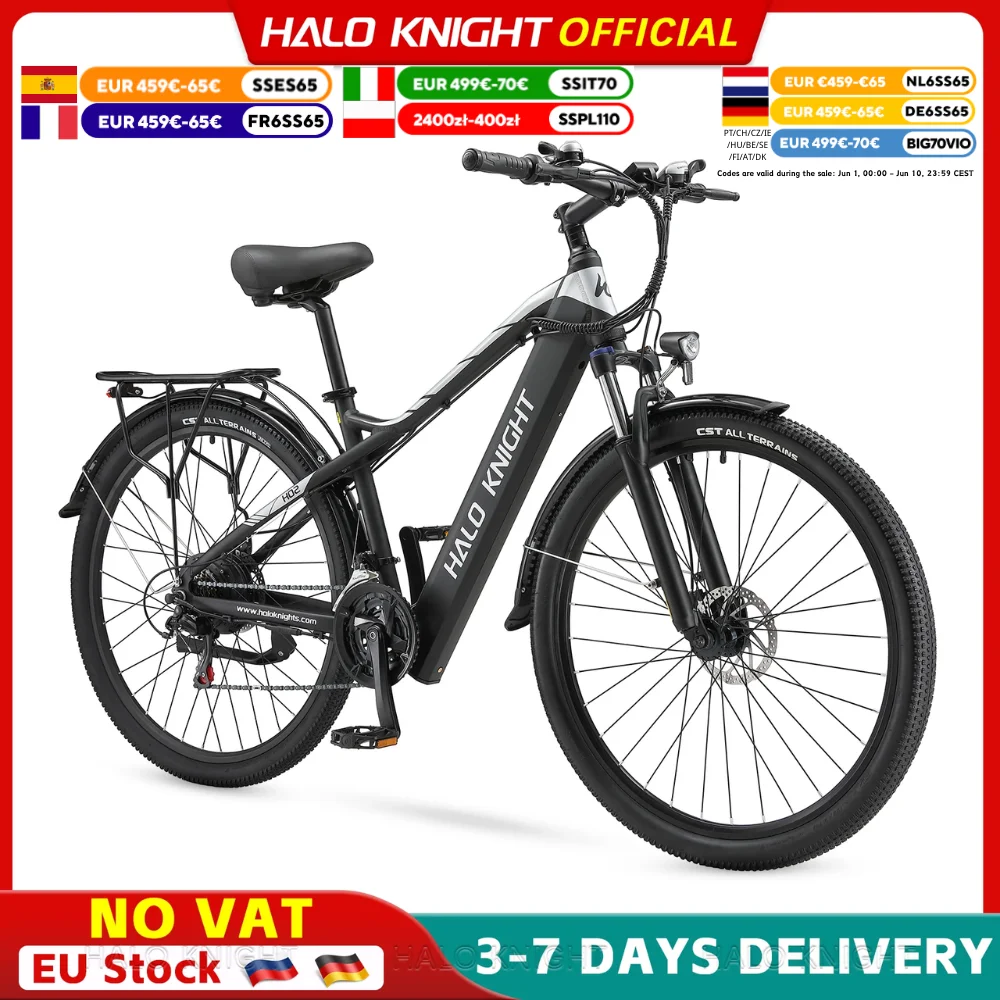 Vélo électrique haut de gamme HALO KNIGHT H02 pour adultes, 29 pouces, 48V 750W 16AH, vélo électrique 50KM/H, vélo électrique rapide, moto puissante et bon marché