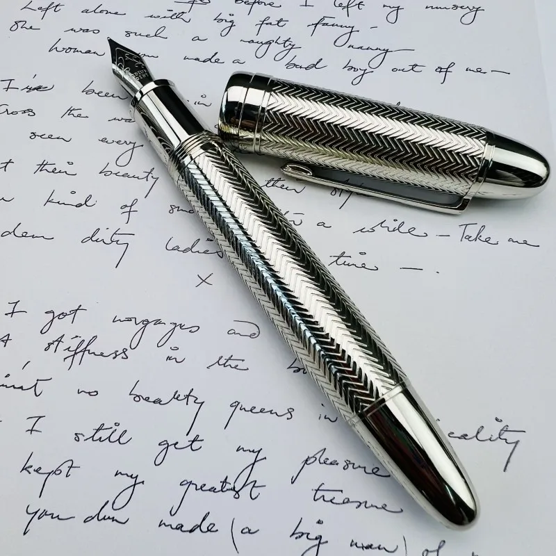 

Montefiore Brass Body Professional Calligraphy Fountain Pen 35# F Nib Germany Inspired Design Business Pen Smooth Writing