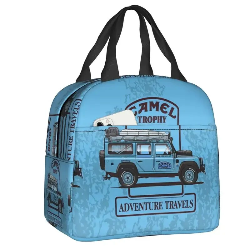 Bolsa de almuerzo con aislamiento Camel Racing Service para la escuela, refrigerador impermeable, caja térmica, bolsas de mano para contenedor de comida para mujeres y niños