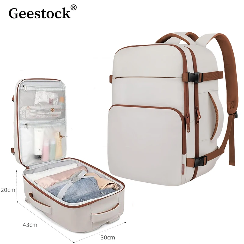 Geestock Backpack Carry On Travel Backpack Cabin Airplane 43x20x30 Women Men Backpack Business Laptop Bag Travel Storage Bag