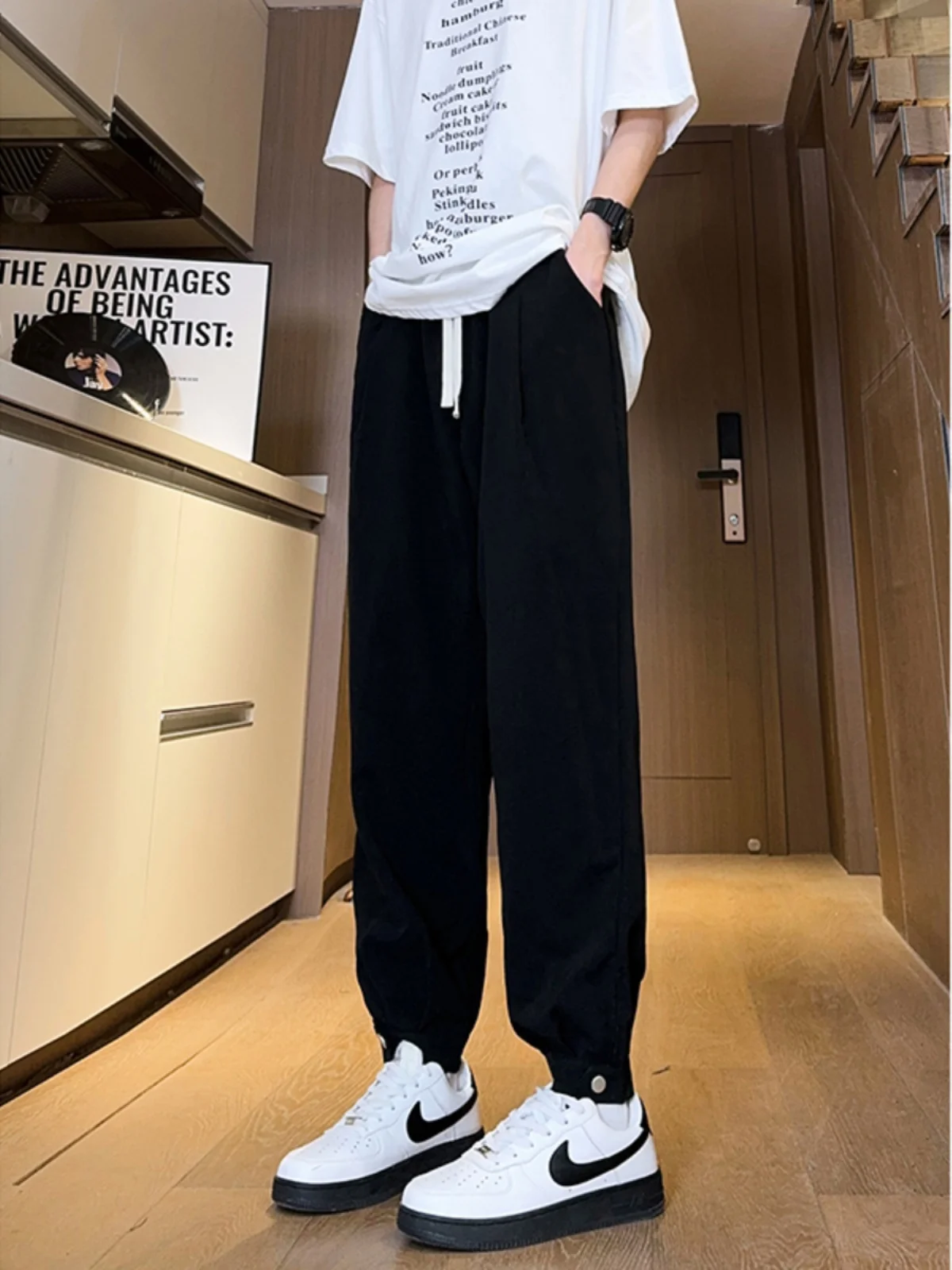 

Cleanfit Ice Silk Men's Casual Pants Summer Thin Straight Leg Drapey Spor Look Comfortable Loose Fit Youthful Sle