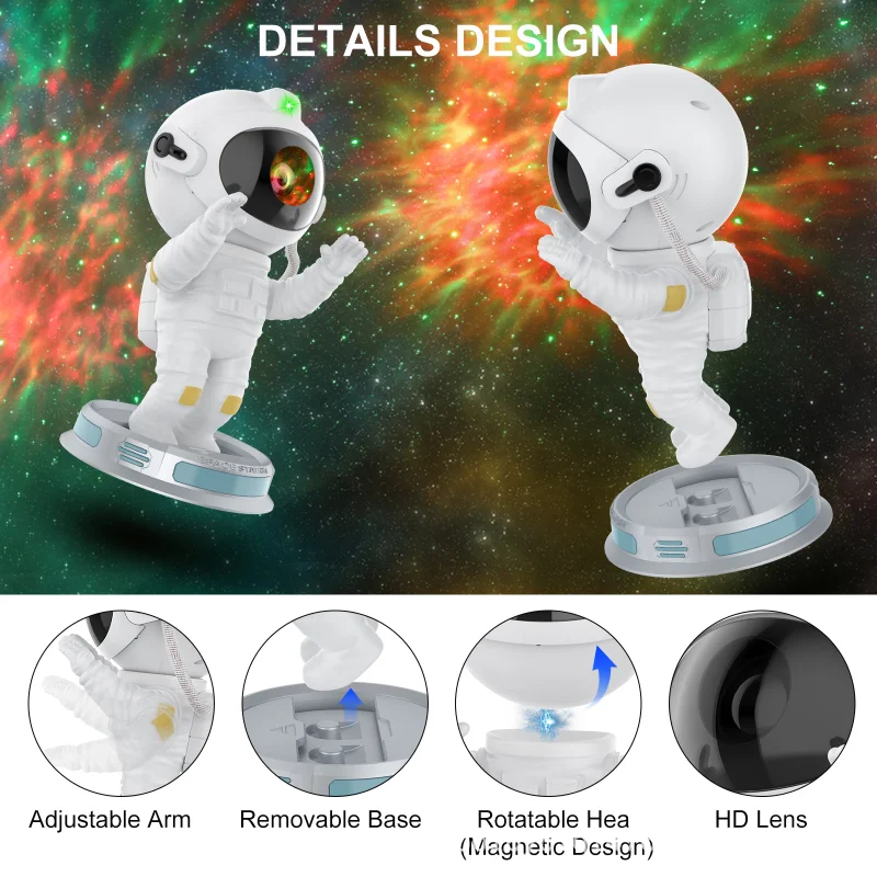 Star Projector Galaxy Night Light Astronaut Space Projector Starry Nebula Ceiling LED Lamp Atmosphere Lamp for Bedroom Decor New