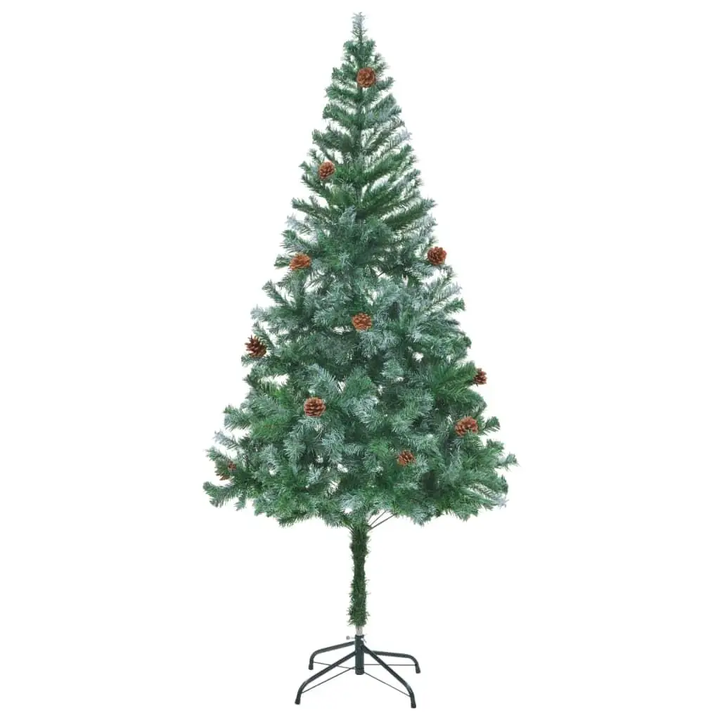 6ft kunstkerstboom met dennenappels - feestelijk vakantiedecor voor thuis en op kantoor