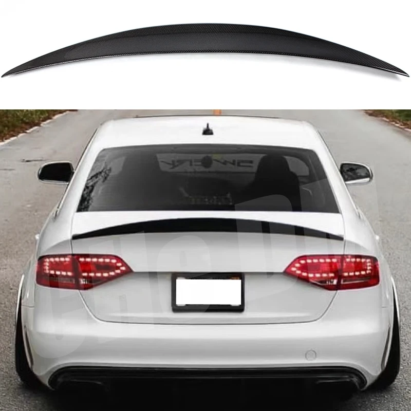 

Спойлер на крышку багажника для Audi A4 B8, карбон, 2012-2018, стиль GT HK, высококачественный, из настоящего карбона