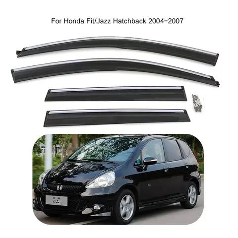 Convient pour Honda 2004-2007 Ajustement bouclier de pluie moulé par injection de haute qualité pour Fit/Jazz fenêtre pare-pluie
