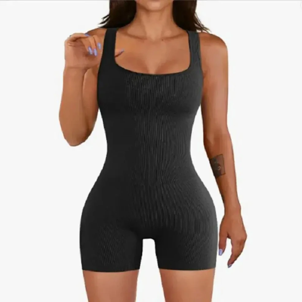 Ropa de Yoga corta sin costuras de una pieza para mujer, ropa deportiva de gimnasio, ropa de entrenamiento de realce, body deportivo de Fitness, Sui