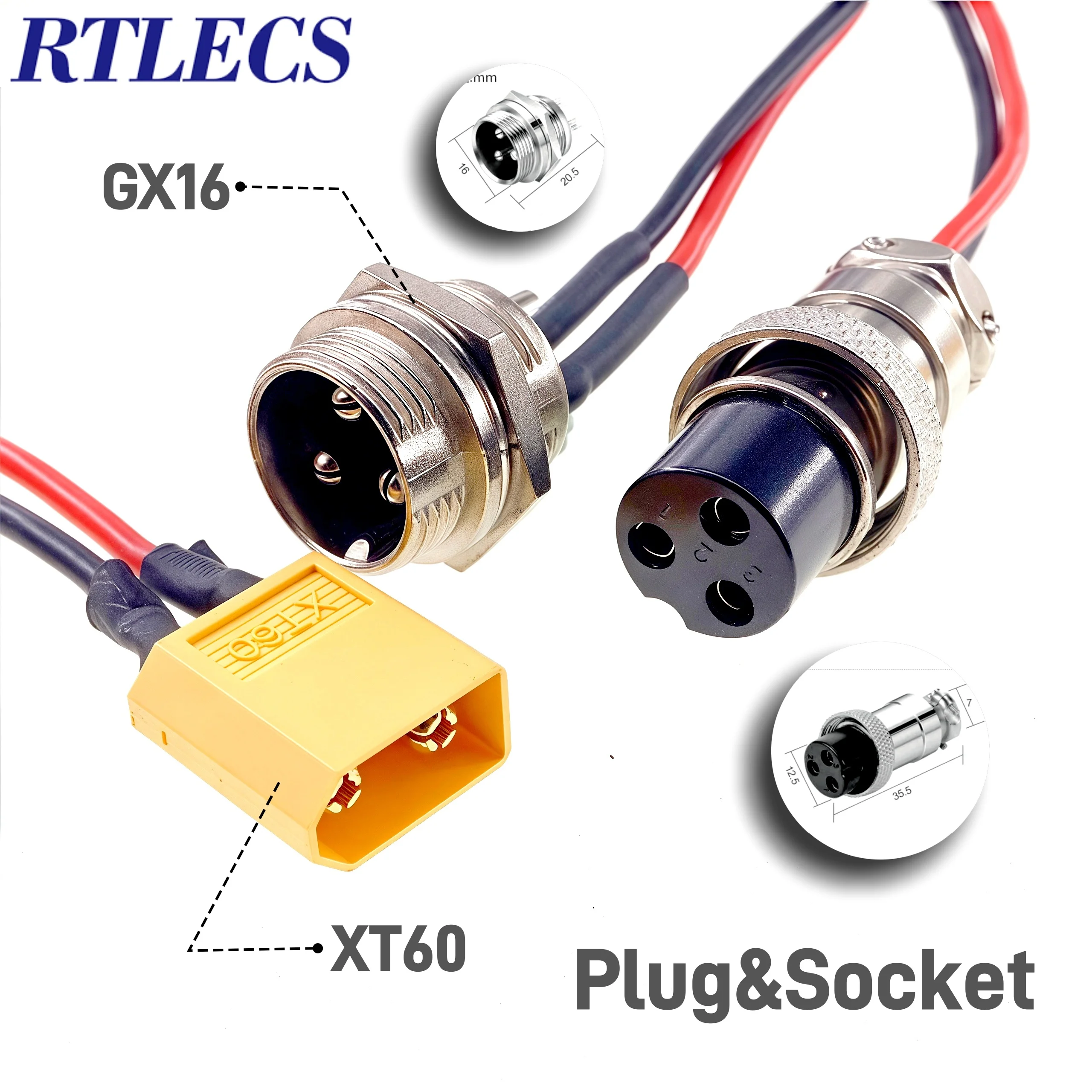 Battery Charger Port 3Pin XLR Inline Plug Adapter Connector Jack Socket For E-Wheelchair Electric Scooters Parts Cycling E-Bike