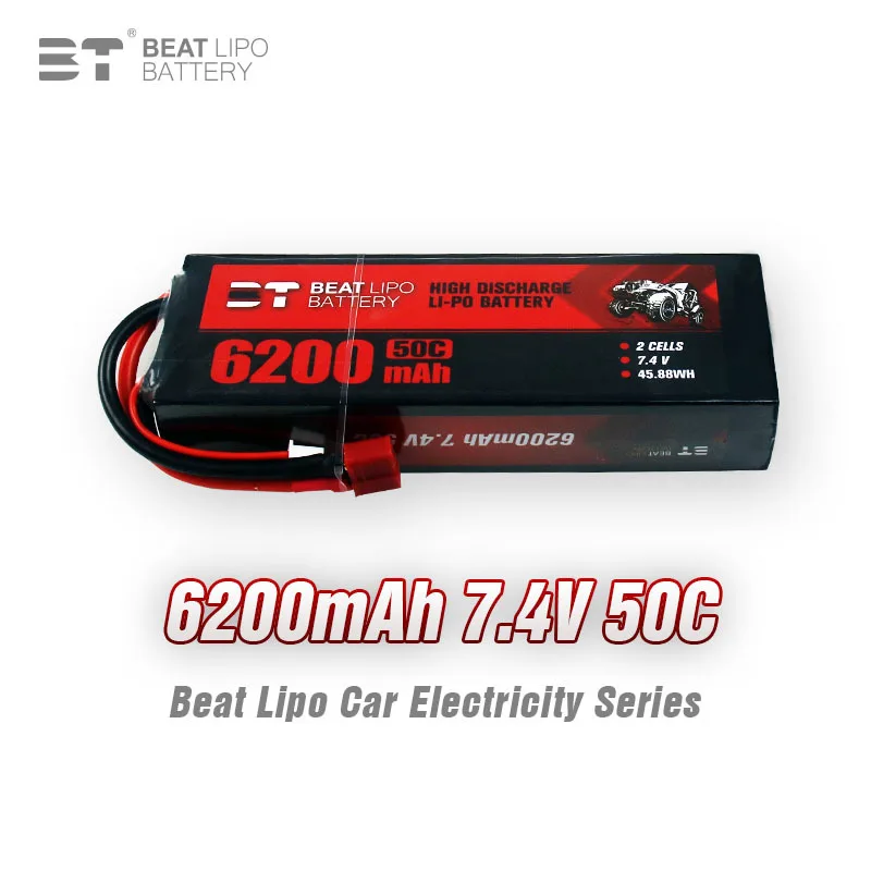 BT LIPO Battery 6200mAh/2S/7.4V/50C/Model Racing Competition Lithium Battery