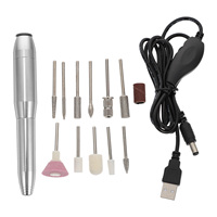 1Set Electric Nail File Drill Kit Lightweight Quiet Motor for Manicure Polishing High Speed Portable USB Charging with Sanding