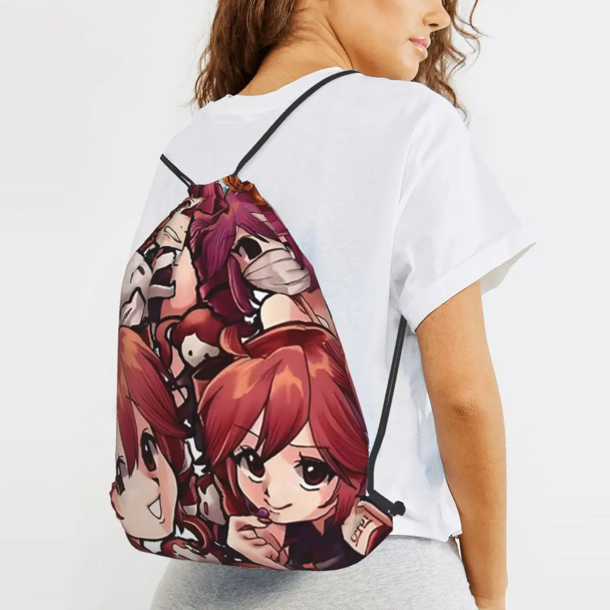 

Kasane Teto Backpacks Casual Drawstring Bags Sports Bag Book Bags for Travel School