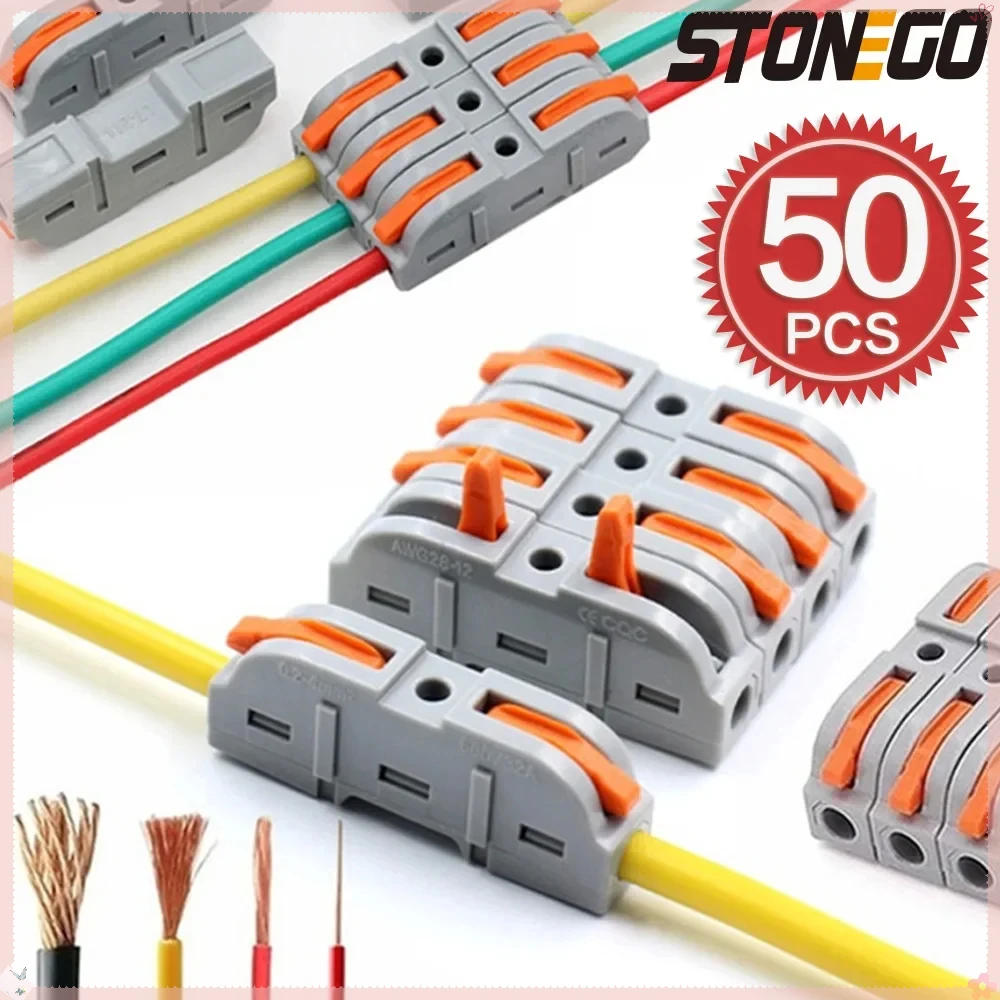 

STONEGO Universal Wire Connector Kit, 28-12AWG/0.08-4.0mm2, 32A/250V, Compatible with Multiple Wires