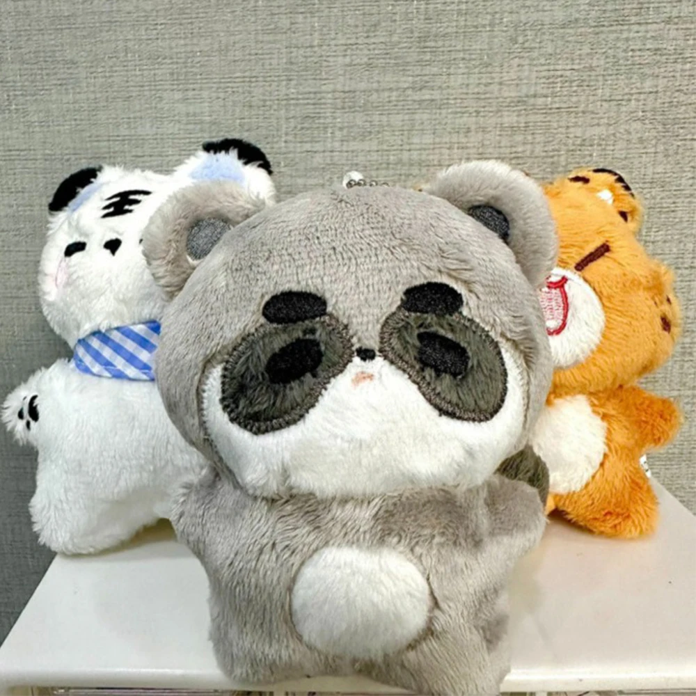 

10CM KPOP 17 S.Coups Grey Bear Stuffed Doll Keychains Cute Cartoon Animal Keyring Bag Key Pendant Accessories Fans Collection