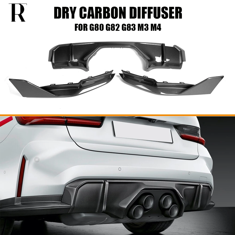 M Performance Style Real Dry Carbon Fiber Rear Bumper Lip Diffuser for BMW G80 G82 G83 M3 M4 2021UP