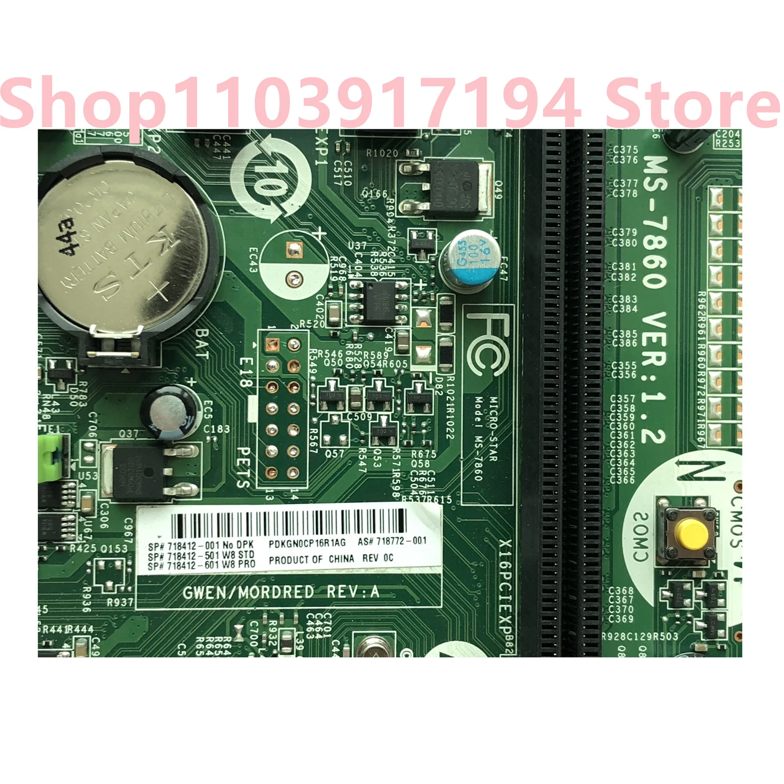 FOR HP ProDesk 498 490 G1 Motherboard MS-7860 718412-001 718772-001