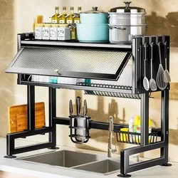 Kitchen Shelf Flip Cabinet Dustproof Sink Dish Rack Bowls and Chopsticks Organizer for Efficient Kitchenware Placement