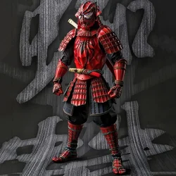 Marvel Figure Samurai Series Statue Spiderman Ironman Deadpool Action Figures Movable Joints Collectible Model Decor Toy