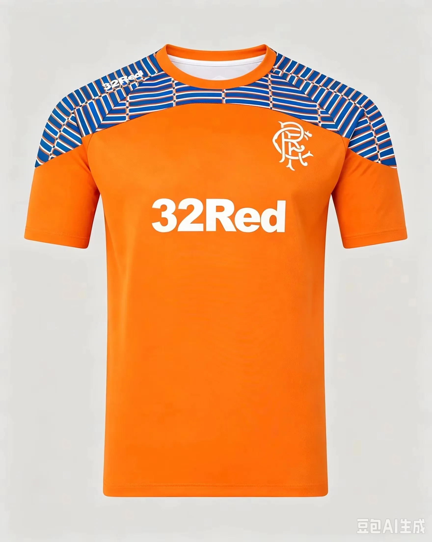 26-27 Rangers 3D Printed Football Jersey Men's Summer Quick Drying Breathe Short Sleeved T-shirt Family Matching