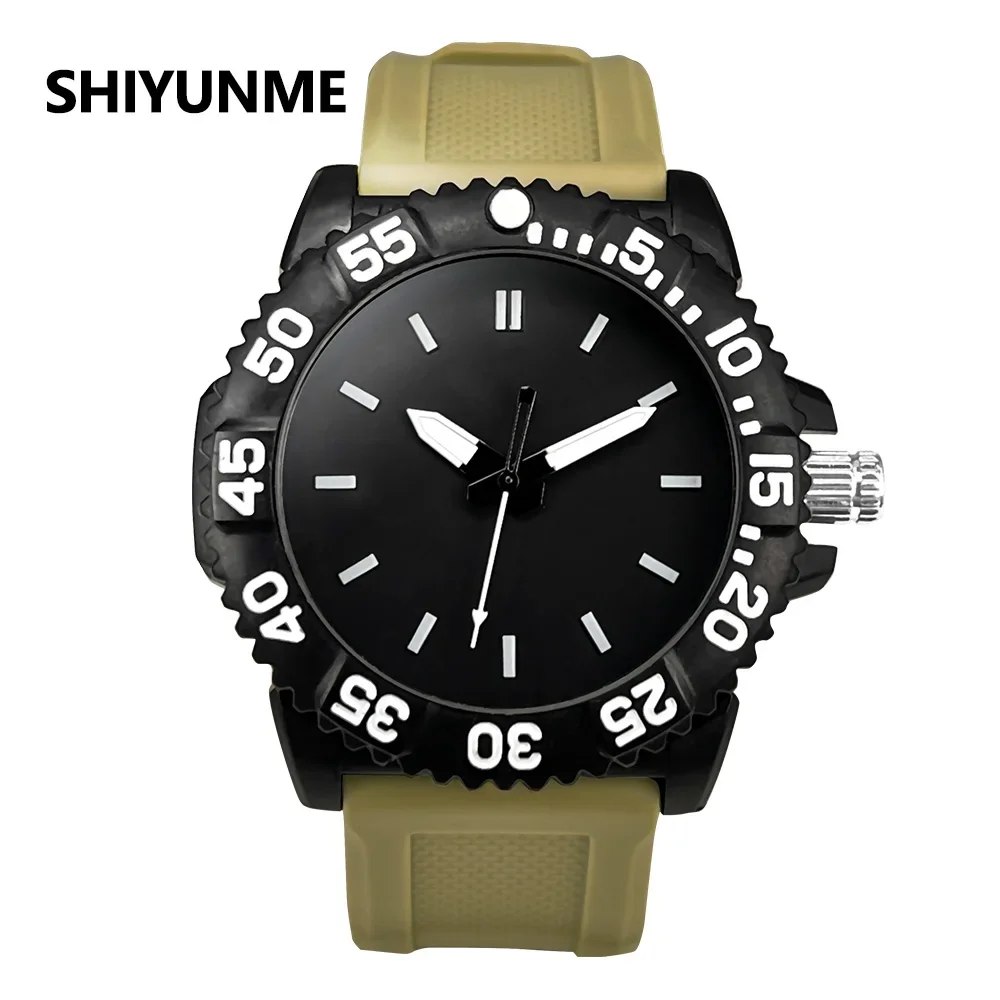 SHIYUNME Fashion Trend Men Quartz Watch Rotating Bezel Silicone Strap Luminous Waterproof Outdoor Sport Watch Reloj Hombre