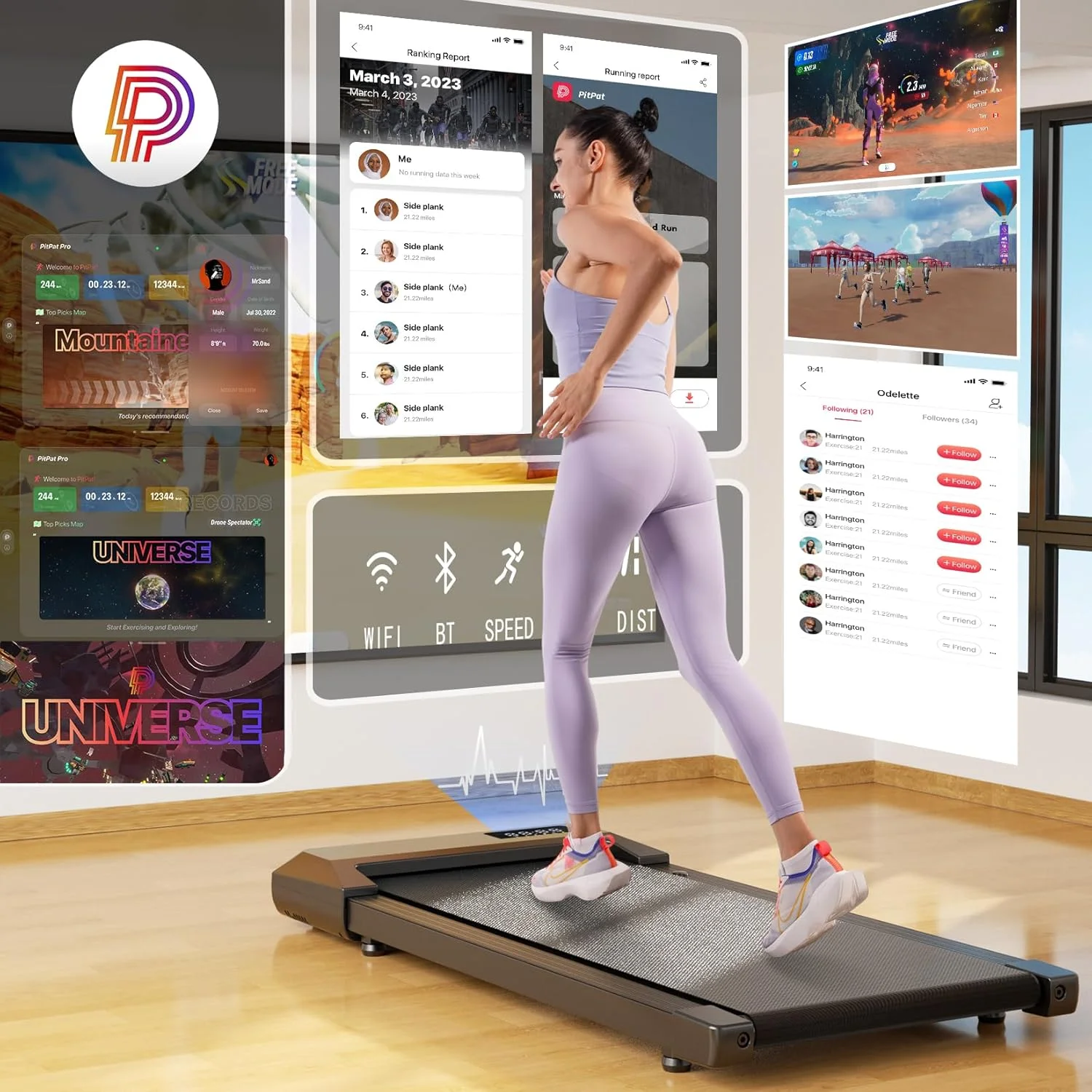 15,75 x 35,43 Zoll Laufbereich Laufband Pad Laufen Gehen unter dem Schreibtisch Übung Lauftraining Gehen Laufband – Detail 1