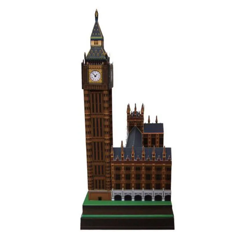 Beroemde gebouwen UK Big Ben 3D-bouwplaat Handgemaakt doe-het-zelf speelgoed