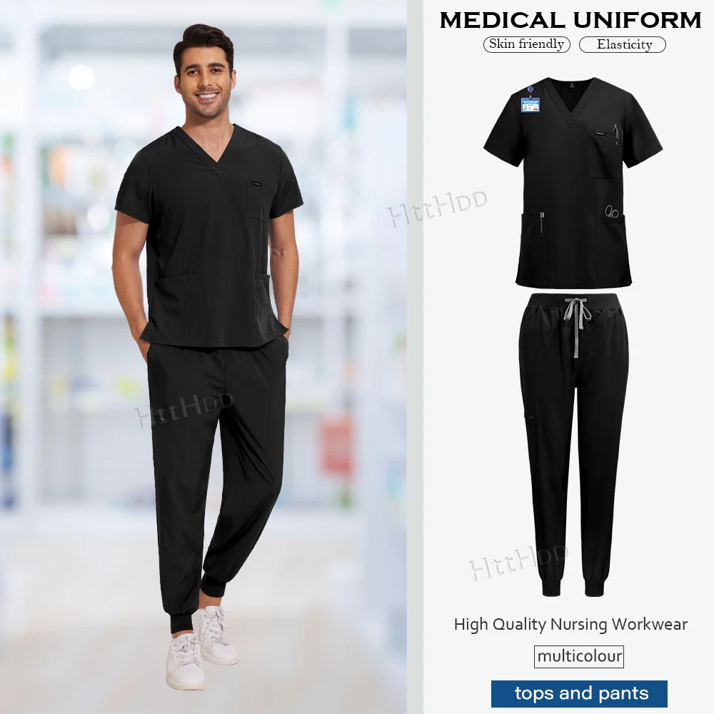 Peelings Uniformen setzt medizinische Pflege Betrieb Peeling Uniformen kurz ärmel ige Tops Hosen atmungsaktive elastische Arbeits kleidung Großhandel – Detail 14
