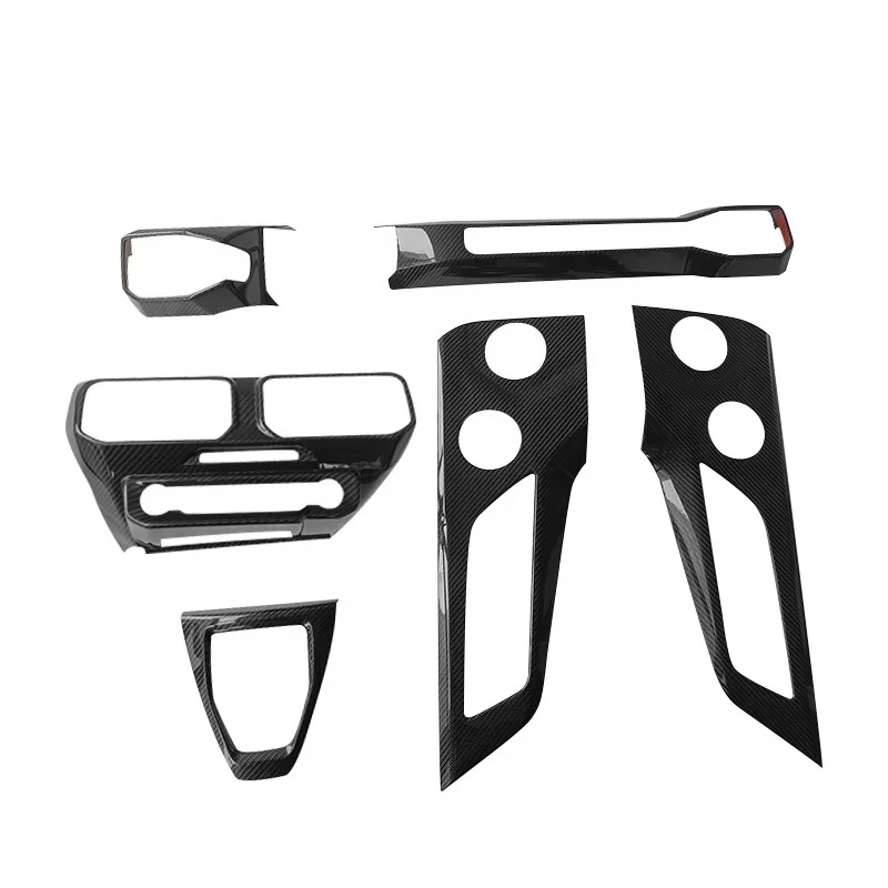 

6pcs Real Carbon Fiber Interior Trims Center Console Cover Air Vents Panel For Ford Mustang 2024