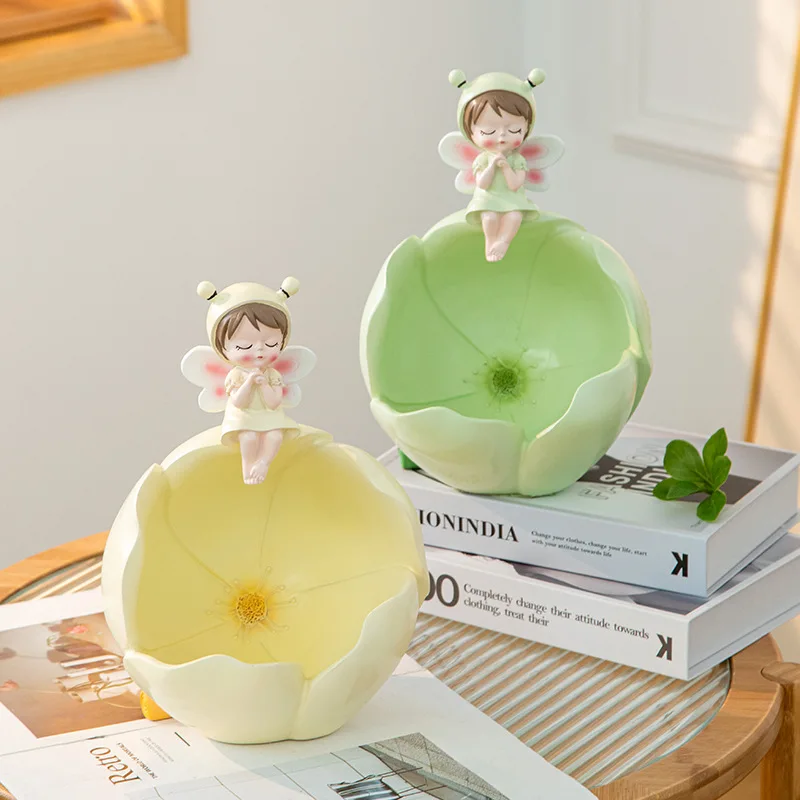 

INSEntryway Bee Fairy Key Storage Ornament Light Luxury Living Room Decoration Housewarming Gift Storage Box