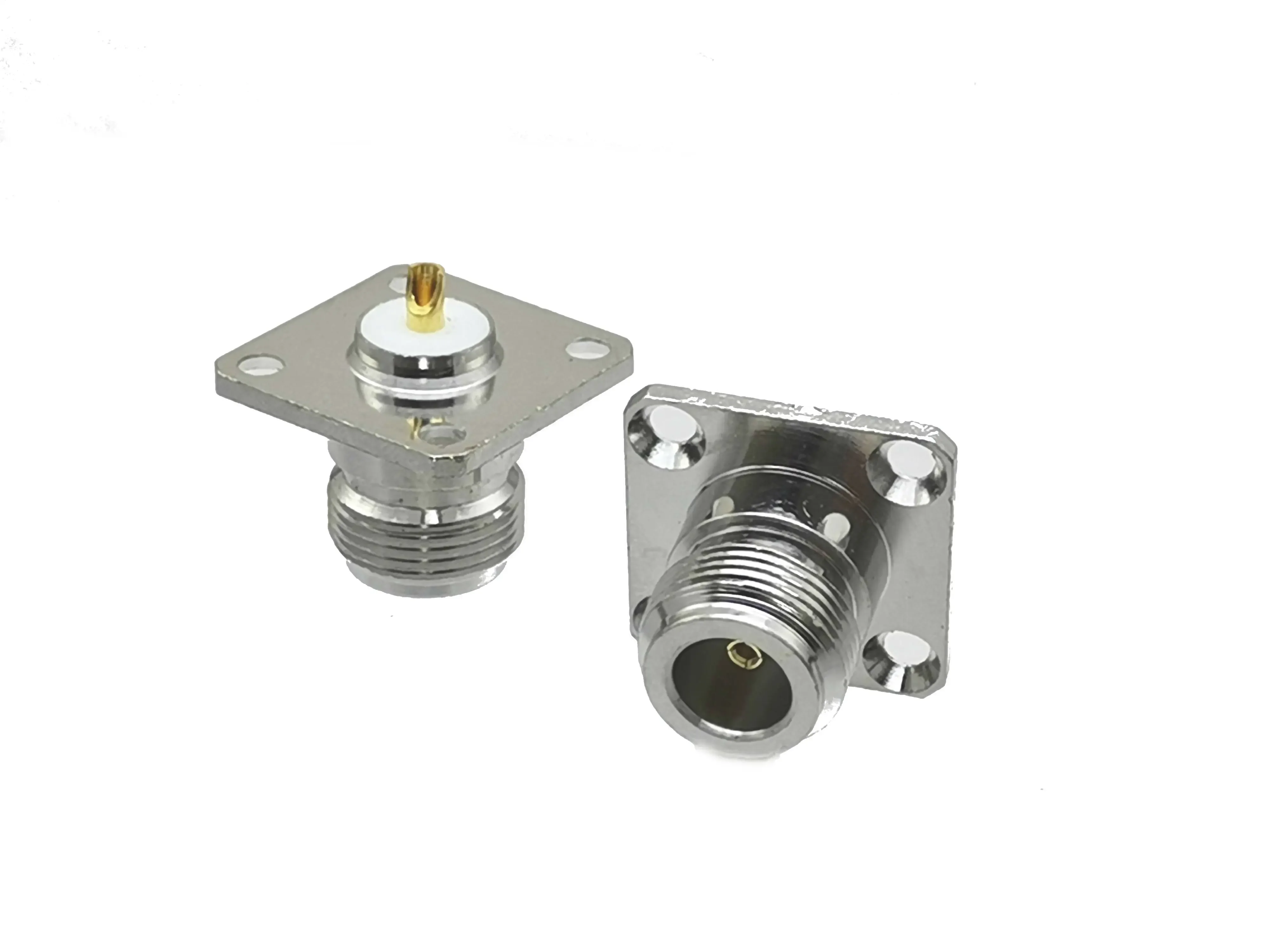 1Pcs Connector N Female Jack 4-hole 25.4mm Flange Solder Panel Mount Straight RF Coaxial Adapter