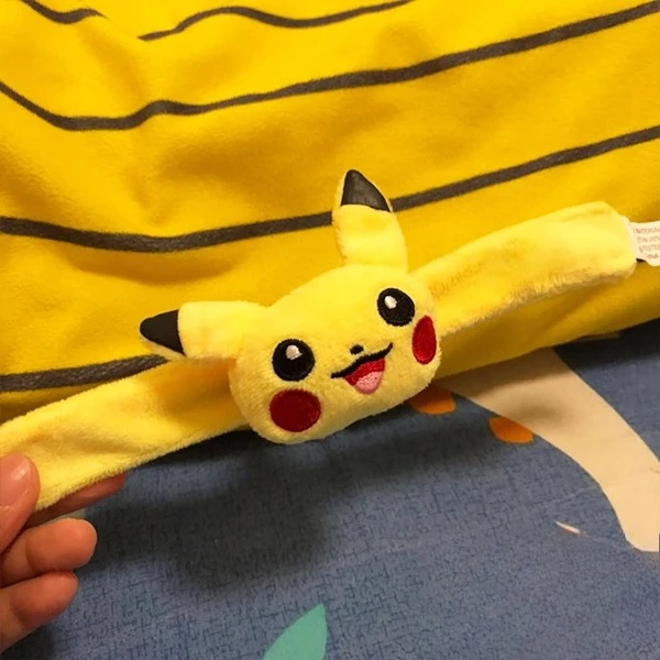 Cute Pokemon Anime Plush Clap Bracelet Action Figures Creative Funny Stuffed Toy Kawaii Pikachu Squirtle Wristband Birthday Gift