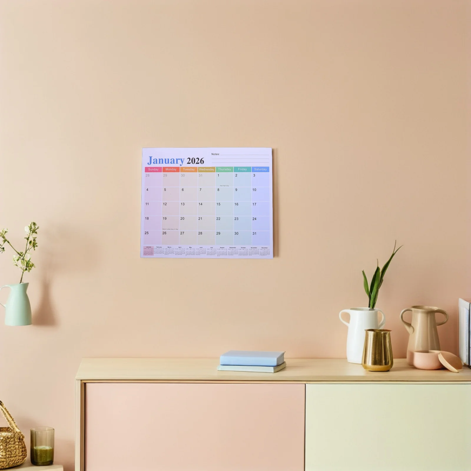 

Monthly Fridge Calendar Magnetic Planner 18-Month Jan 2026 to June 2027 Family Organizer Home Office Kitchen Schedule