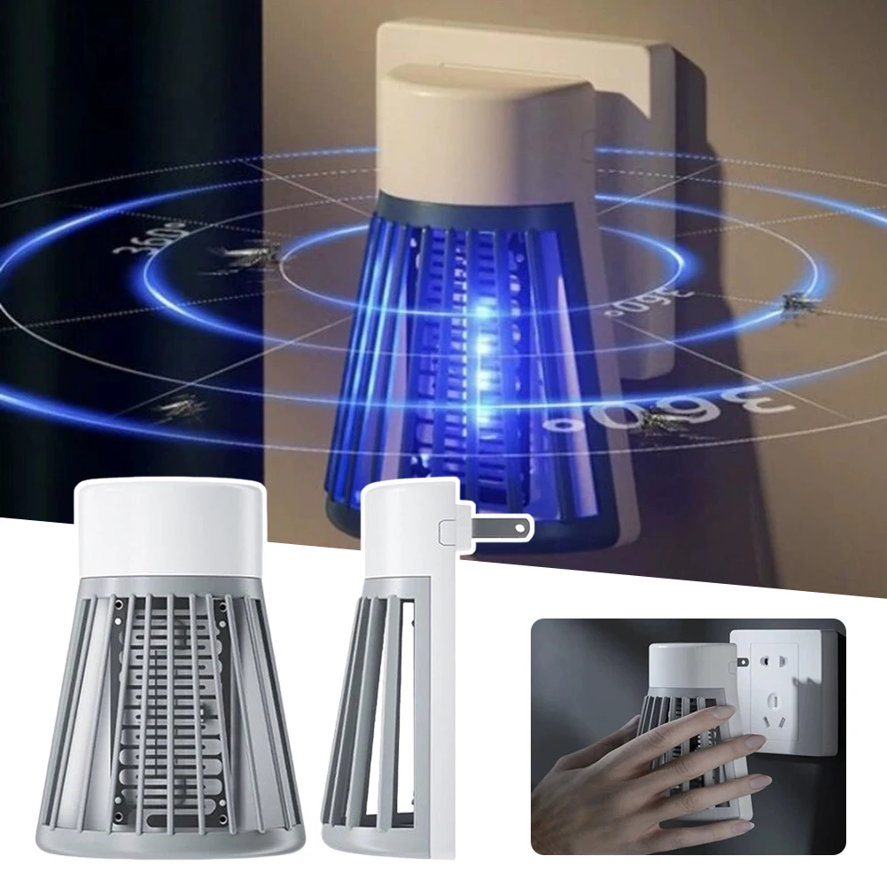 Plug In Mosquitoes Trap Lamp For Indoor,Multipurpose Bugs Zappers Fly Trap With Purple UV Light For Bedroom Kitchen