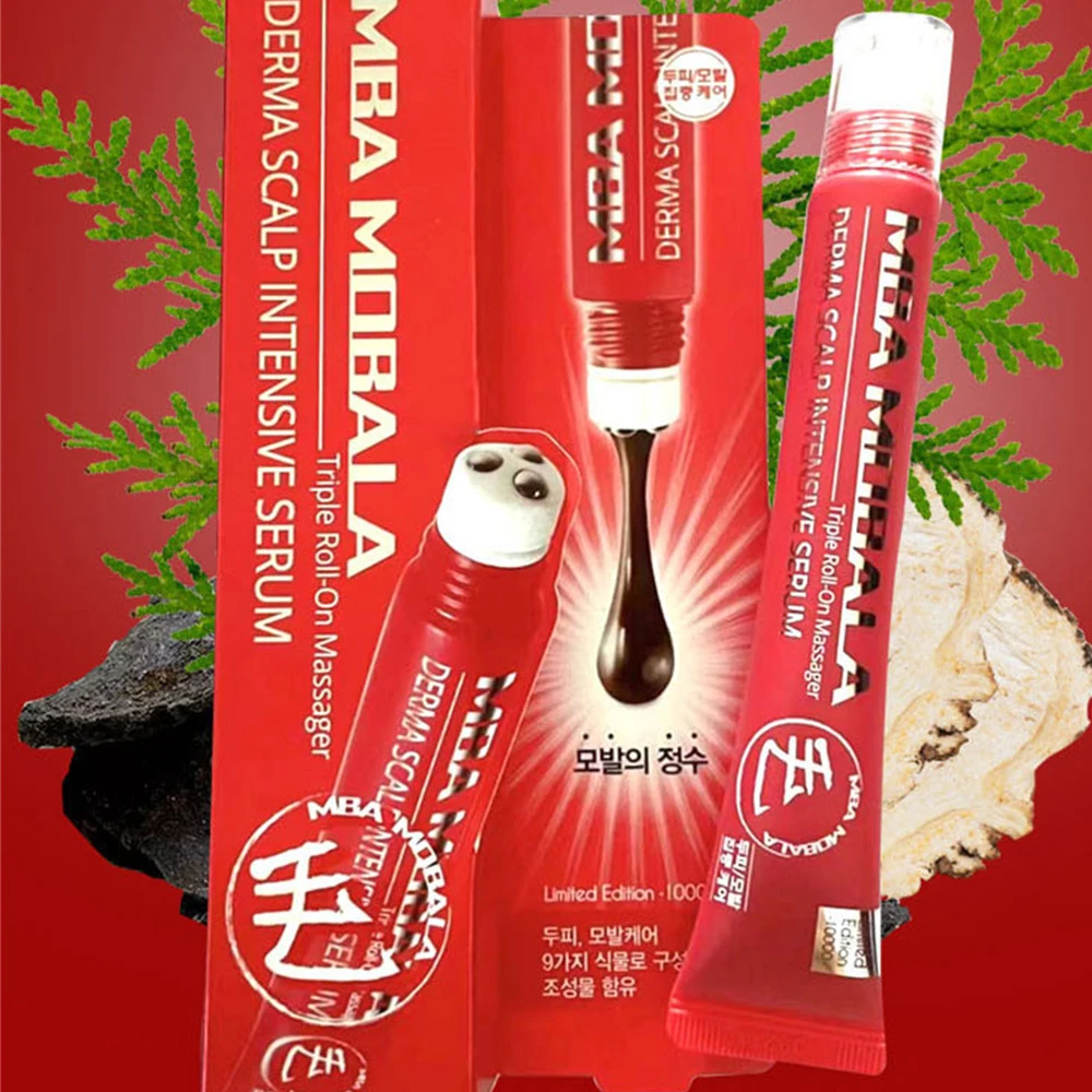 

1/2PCS Hair Growth Serum Derma Scalp Intensive Ampoule Triple Roll Massager Fast Regrow Hair Line Anti Hair Loss