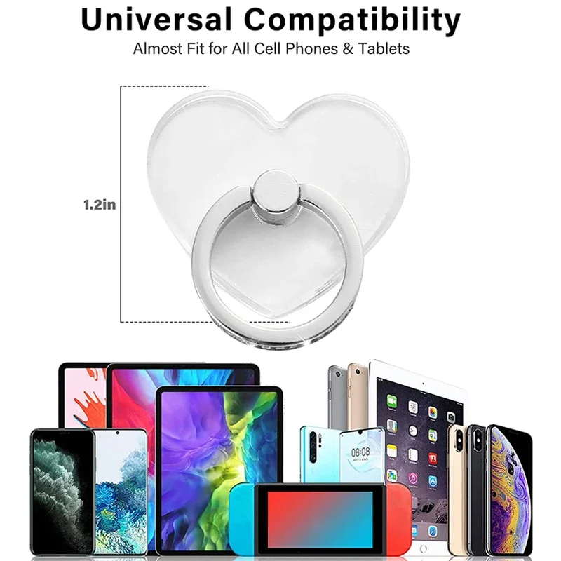 Transparent Finger Ring Holder Diamond Ring Phone Stand Holder for Cellphone Finger Grip Rotatable Phone Support Mount Accessory