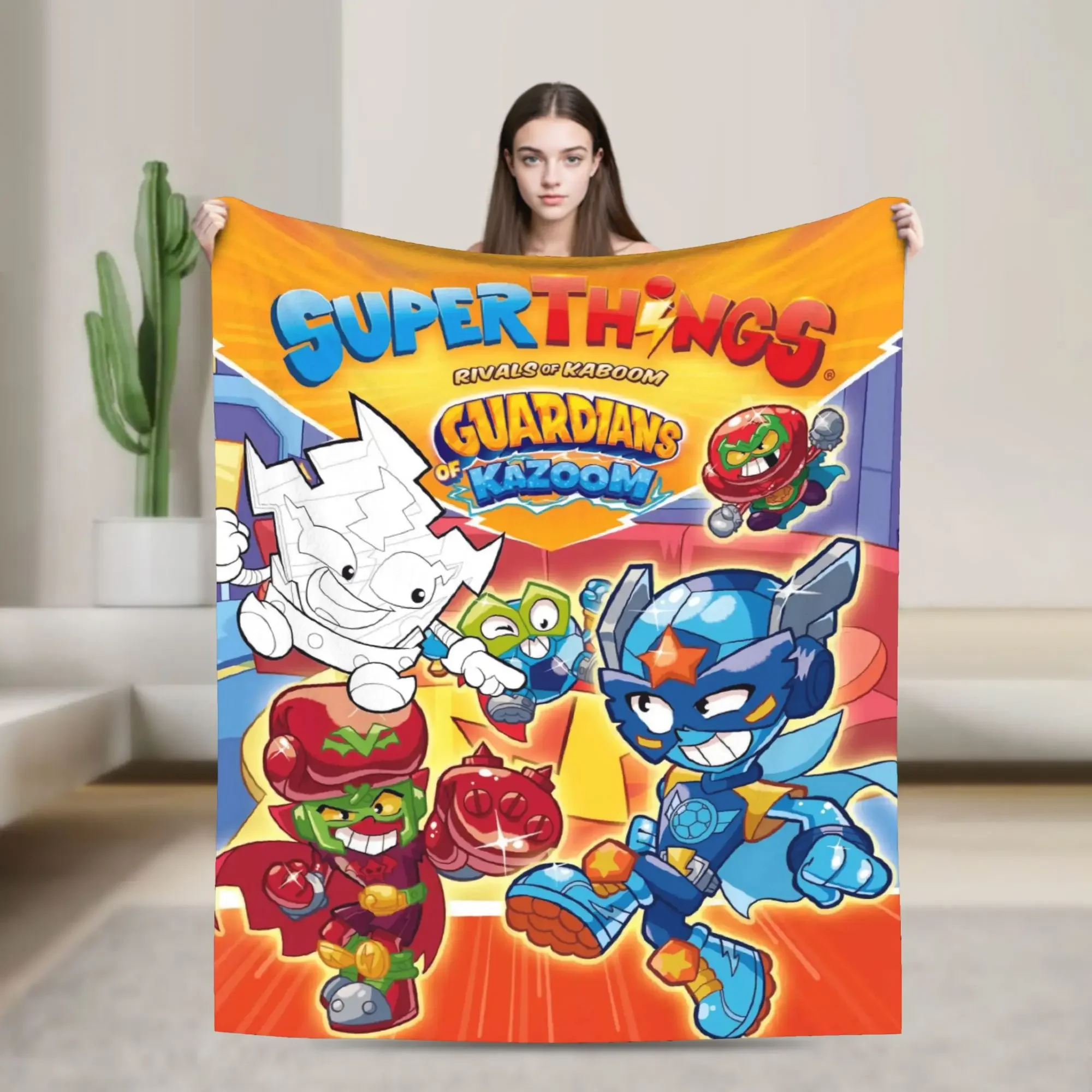 

Фланелевое одеяло Superthings Guardians of Kazoom, очень теплое зимнее одеяло для детей и взрослых, уютное покрывало для домашнего декора