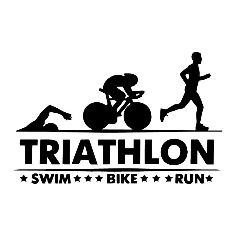 

Triathlon Vinyl Car Sticker Swimming Running Athlete Sport Decal for Trunk Motorcycle Exterior Accessories