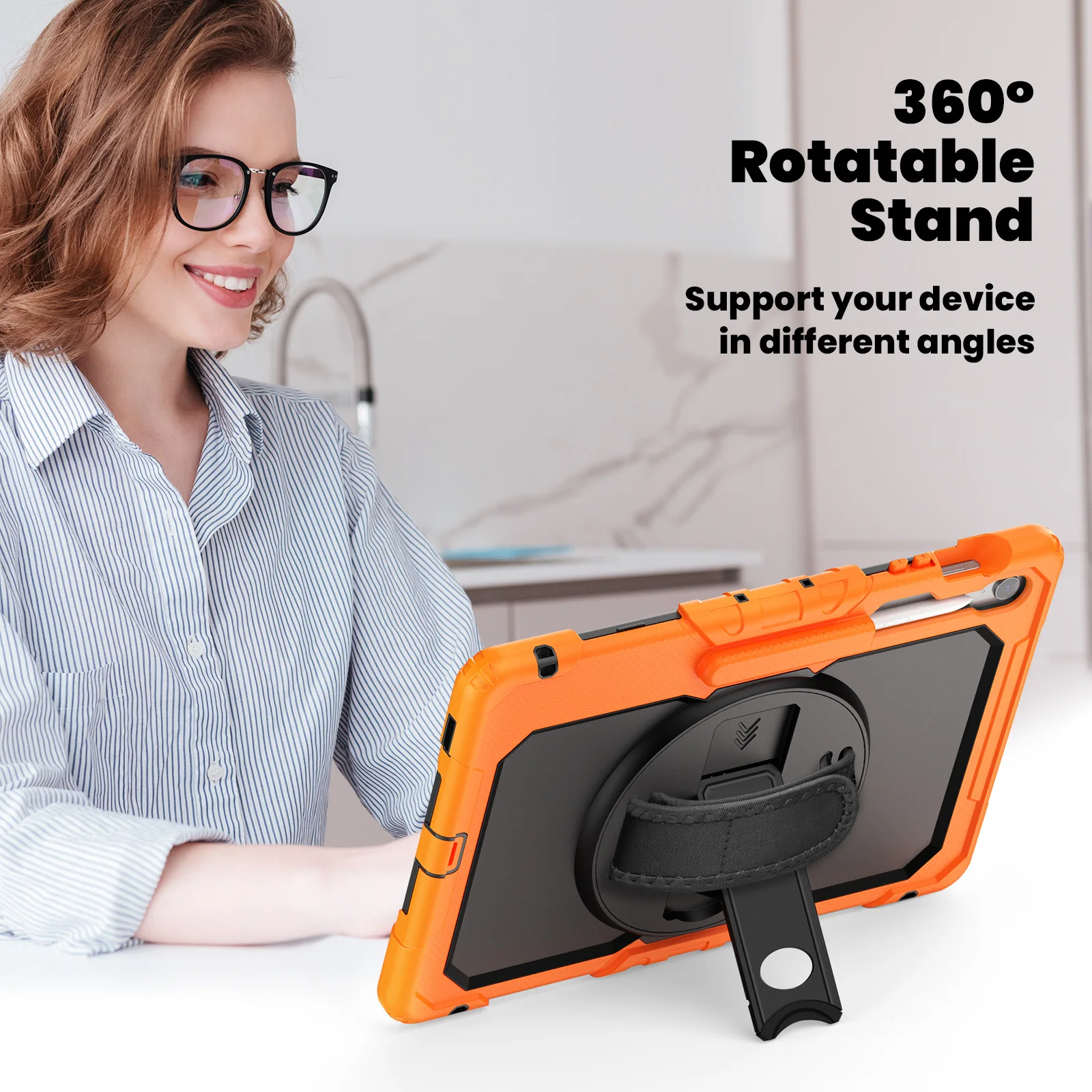 

With Screen Protector Case For Samsung Tab S10 FE Plus 13.1 SM-X620 S9 S8 S7 FE Plus 12.4 X820 X810 Lite 11" X400 Rotating Cover