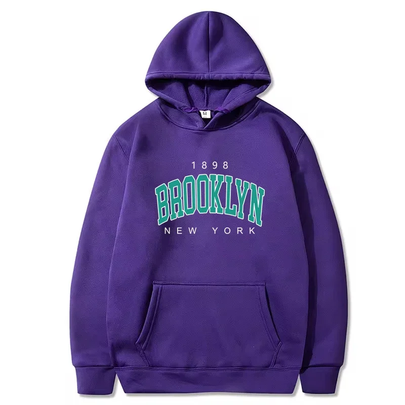 Brooklyn Hoodie Fashion Hoodie Loose Hip Hop Hoodies Women Letter Fleece Sweatshirts Pullover New York Sweats Sport Clothing