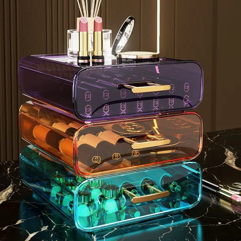 

Transparent Plastic Drawer Desktop Storage Box Household Office Storage Small Box Multi functional Stationery Storage Box LF681