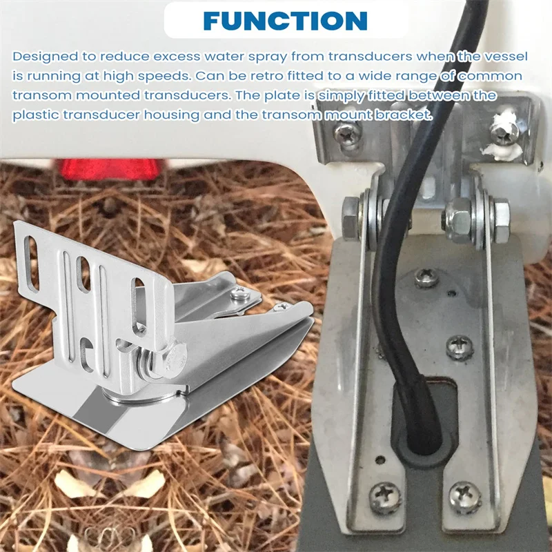 Soporte de montaje de popa de alta resistencia, accesorio Exterior para barco, Compatible con Sheild de pulverización, transductor de 4 pines, 8