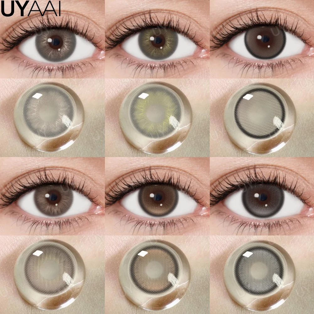 UYAAI Kontaktlinsen NEU Make-up Farbige Pupillen Kosmetik Farbkontaktlinsen Braun Natürliche Pupillen Schwarze Linse Schönheit Grüne Linse